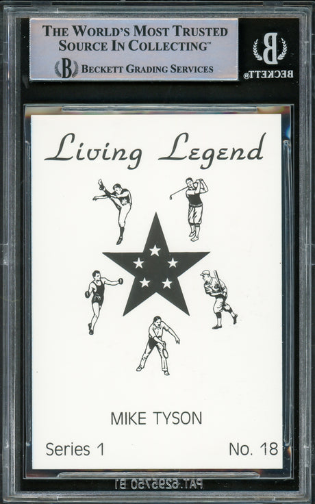 Mike Tyson Autographed 1990 Living Legend Card #18 Beckett BAS #15500887