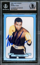 Mike Tyson Autographed 1990 Living Legend Card #18 Beckett BAS #15500885