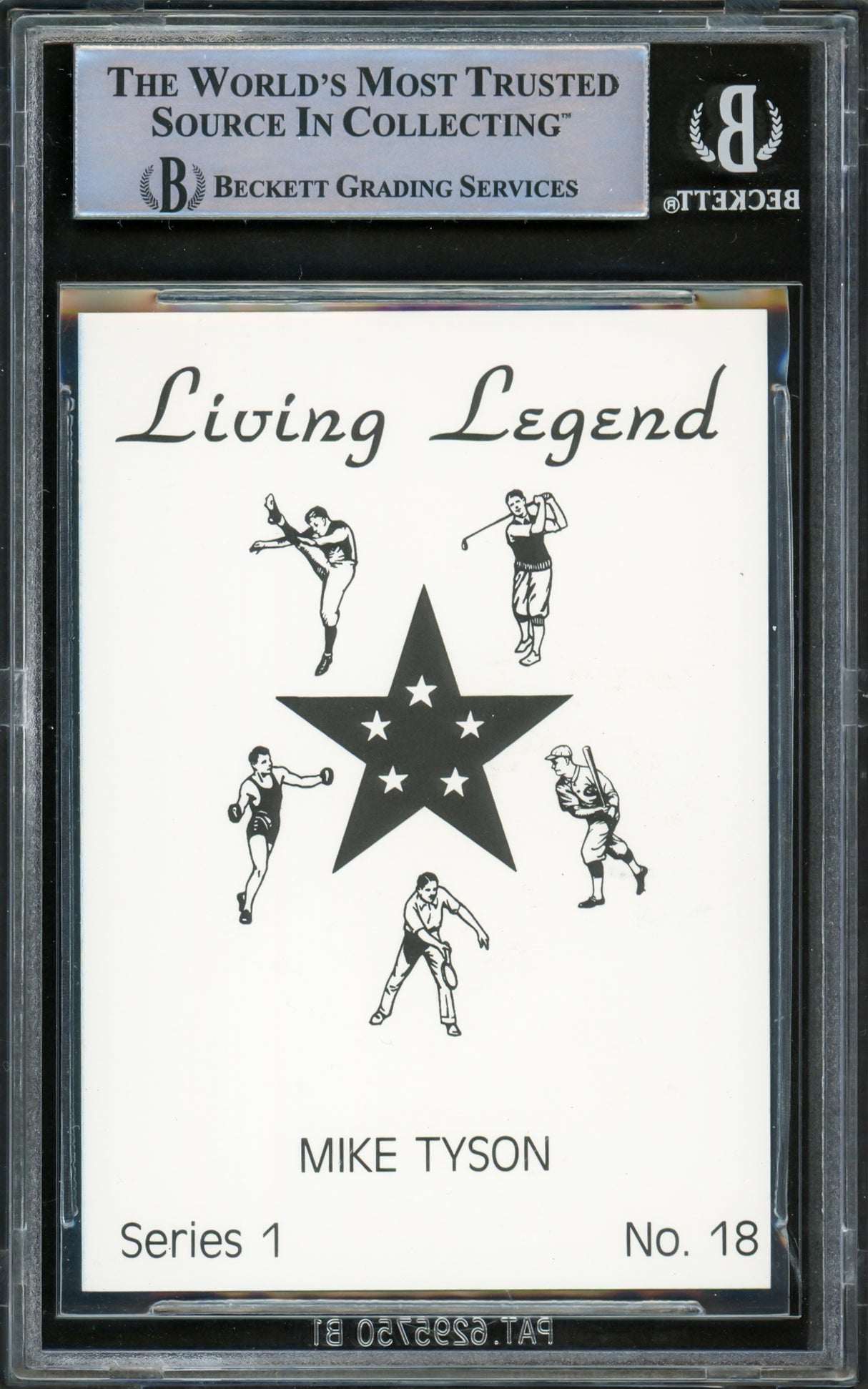 Mike Tyson Autographed 1990 Living Legend Card #18 Beckett BAS #15500885