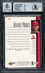 Albert Pujols Autographed 2001 Upper Deck Rookie Card #295 St. Louis Cardinals BGS 9 Auto Grade Gem Mint 10 Beckett BAS #15681088