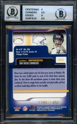 Drew Brees Autographed 2001 Fleer Focus Rookie Card #195 San Diego Chargers BGS 8.5 Auto Grade Gem Mint 10 Beckett BAS #15681815