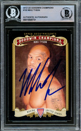 Mike Tyson Autographed 2012 Upper Deck Goodwin Champions Card #102 Beckett BAS Stock #216320