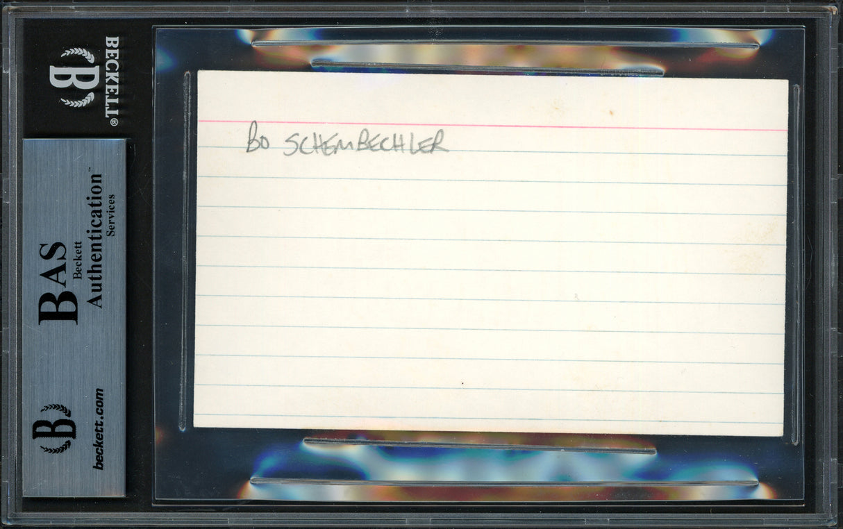 Bo Schembechler Autographed 3x5 Index Card Michigan Wolverines Beckett BAS #15502241