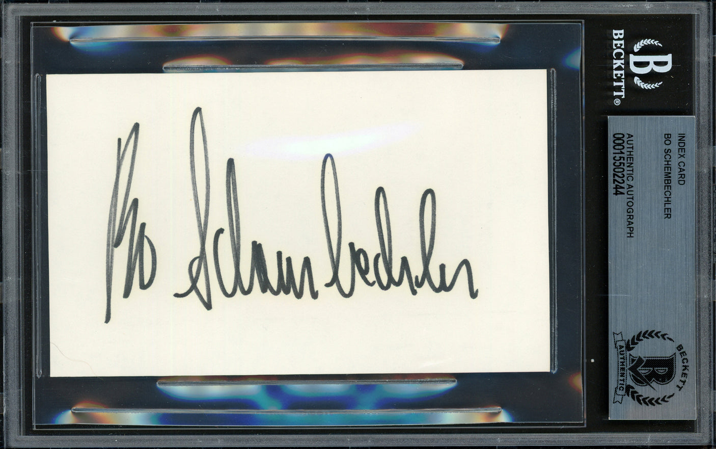 Bo Schembechler Autographed 3x5 Index Card Michigan Wolverines Beckett BAS #15502244