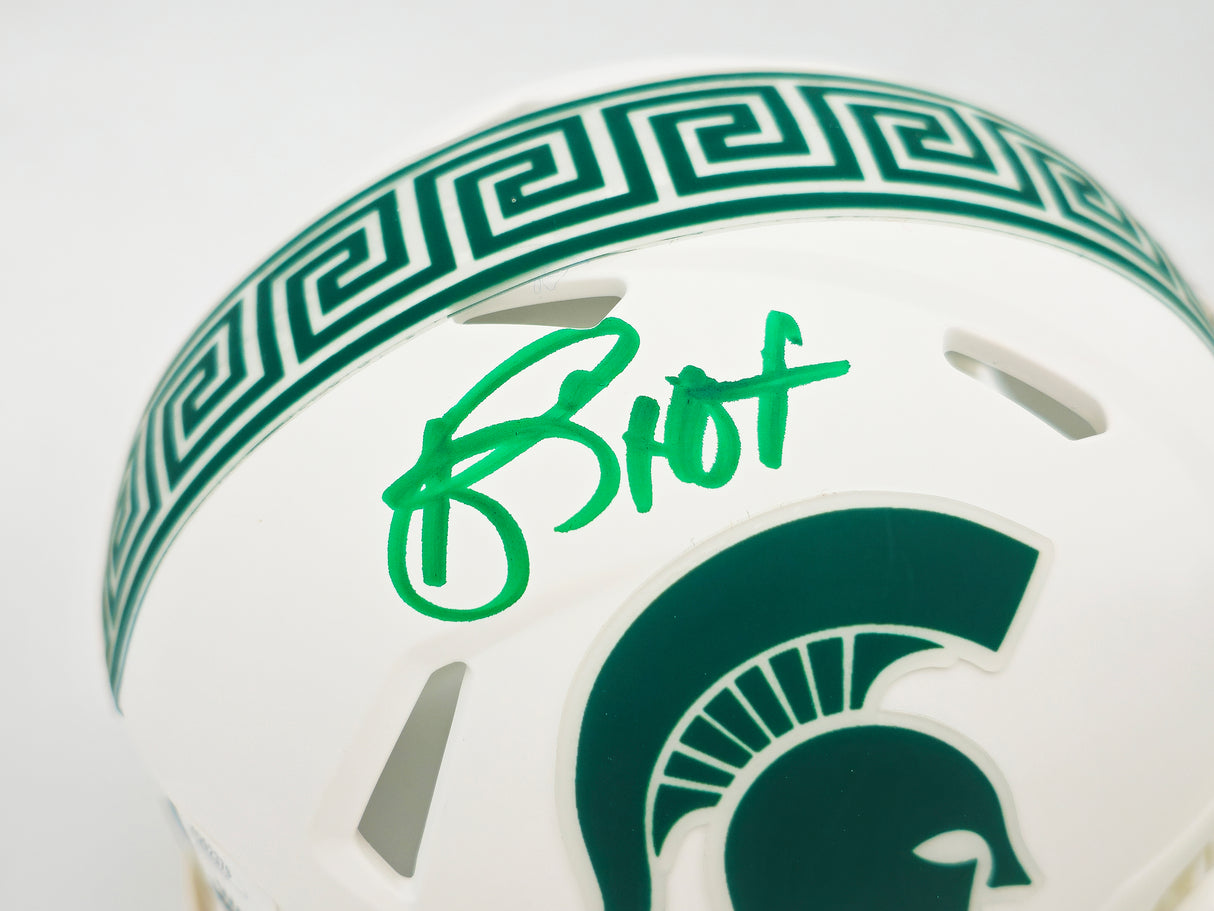 Andre Rison Autographed Michigan State Spartans Satin White Speed Mini Helmet "HOF" JSA Stock #232857