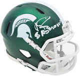 Andre Rison Autographed Michigan State Spartans Satin Green Speed Mini Helmet "Bad Moon" JSA Stock #232856