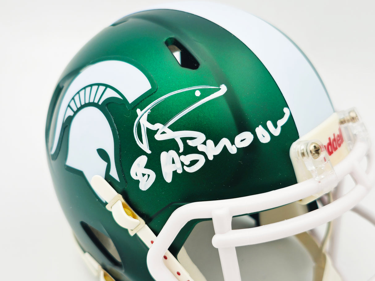 Andre Rison Autographed Michigan State Spartans Satin Green Speed Mini Helmet "Bad Moon" JSA Stock #232856