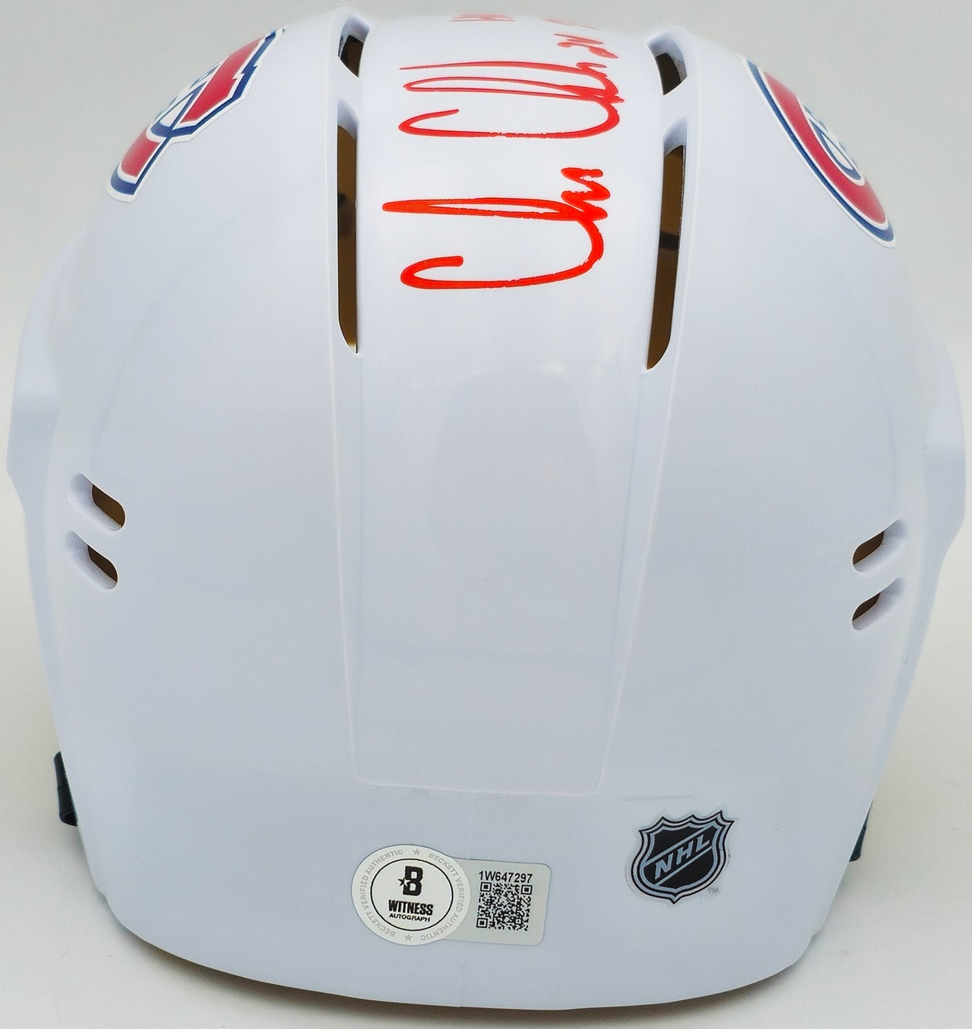 Chris Chelios Autographed Montreal Canadiens White Mini Helmet "HOF 2013" Beckett BAS Witness Stock #232840