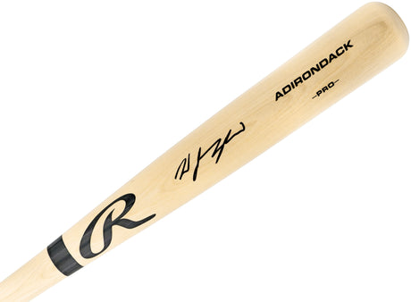 Wyatt Langford Autographed Blonde Rawlings Adirondack Pro Baseball Bat Texas Rangers Fanatics and MLB Holo Stock #232810