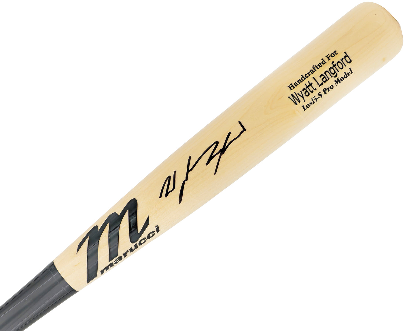 Wyatt Langford Autographed Blonde Marucci Player Model Baseball Bat Texas Rangers Fanatics and MLB Holo Stock #232811