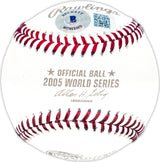 Frank Thomas Autographed Official 2005 World Series Logo MLB Baseball Chicago White Sox Beckett BAS Witness Stock #232861