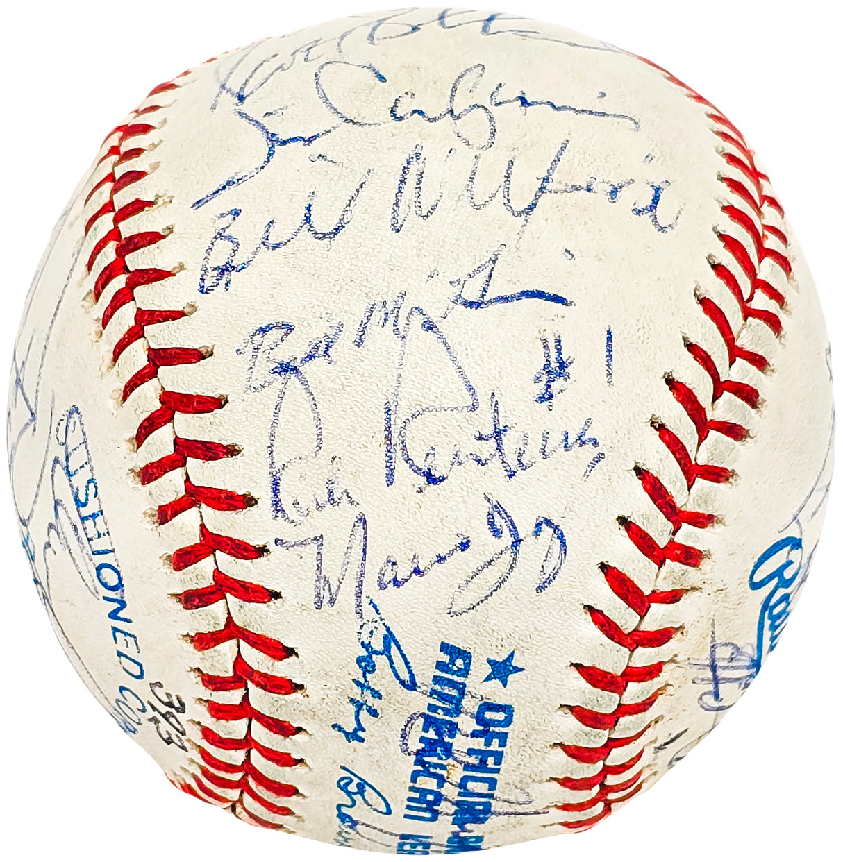 1989 Seattle Mariners Team Signed Autographed Official AL Baseball With 29 Signatures Including Ken Griffey Jr. Rookie Beckett BAS #AC56450