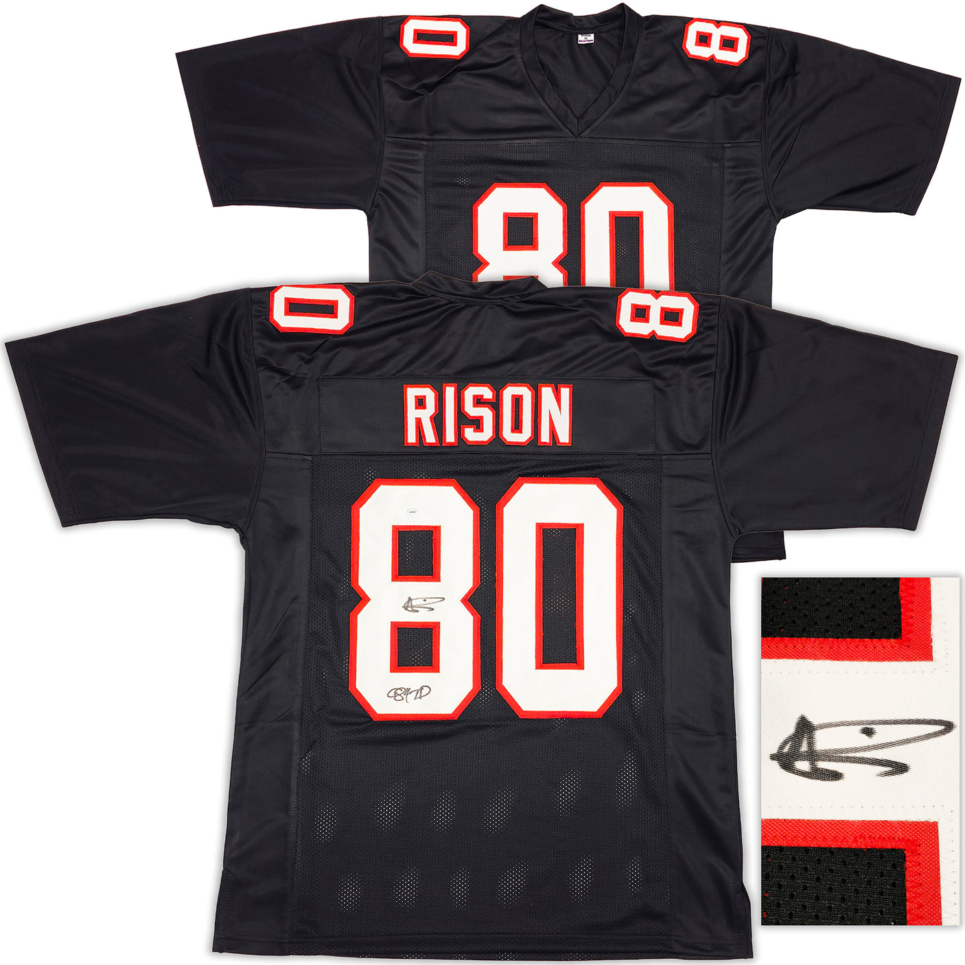 Atlanta Falcons Andre Rison Autographed Black Jersey "84 TD" JSA Stock #233378