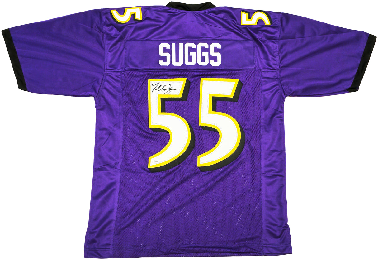 Baltimore Ravens Terrell Suggs Autographed Purple Jersey JSA Stock #233375