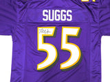 Baltimore Ravens Terrell Suggs Autographed Purple Jersey JSA Stock #233375