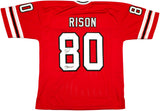 Atlanta Falcons Andre Rison Autographed Red Jersey "Bad Moon" JSA Stock #233670