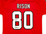 Atlanta Falcons Andre Rison Autographed Red Jersey "Bad Moon" JSA Stock #233670