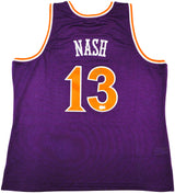 Phoenix Suns Steve Nash Autographed Purple Authentic Mitchell & Ness 2005-06 Hardwood Classic Swingman Jersey Size XXL Beckett BAS Witness Stock #233681