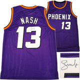 Phoenix Suns Steve Nash Autographed Purple Jersey Beckett BAS Witness Stock #233675