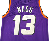 Phoenix Suns Steve Nash Autographed Purple Jersey Beckett BAS Witness Stock #233675