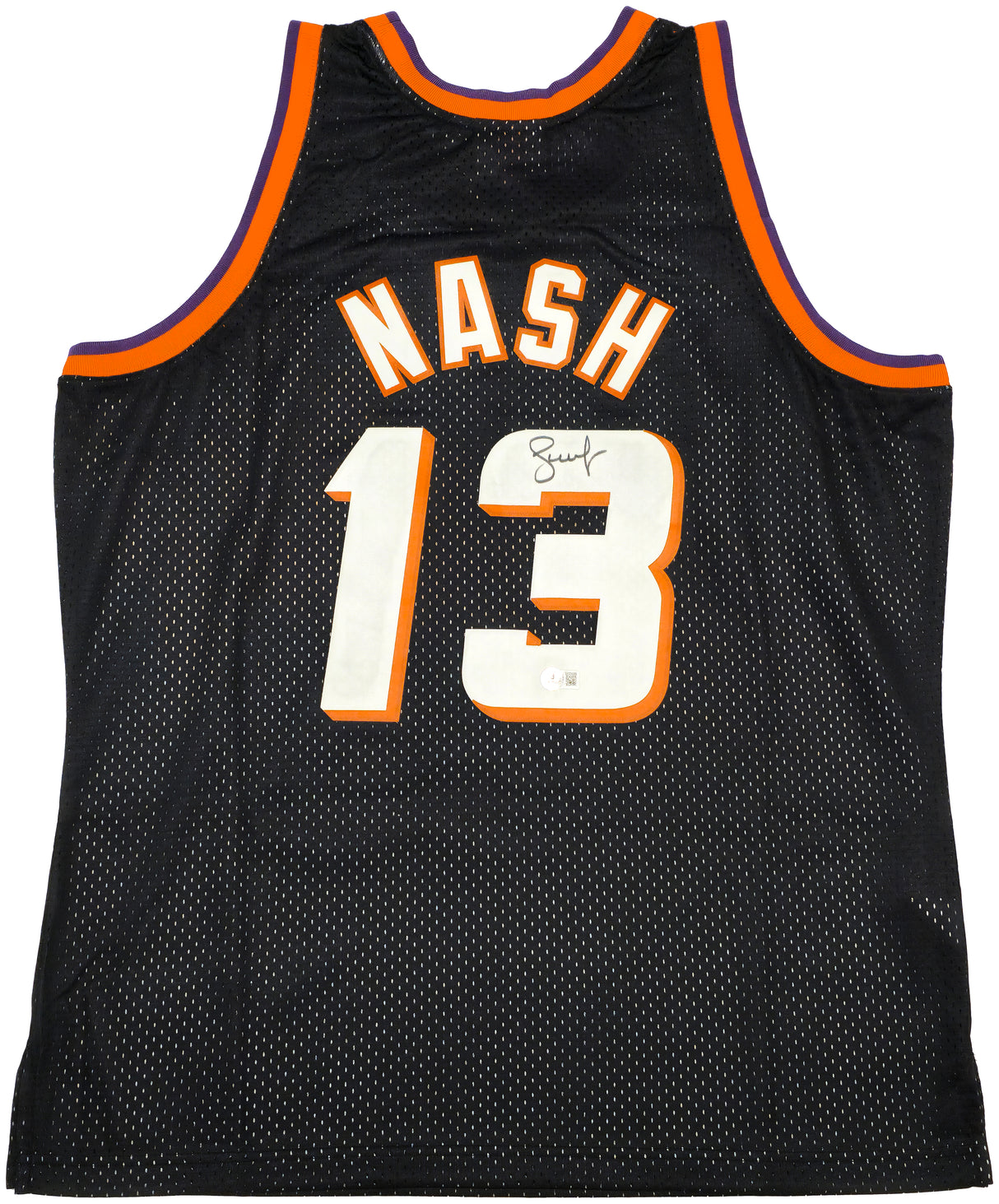 Phoenix Suns Steve Nash Autographed Black Authentic Mitchell & Ness 1996-97 Hardwood Classic Swingman Jersey Size XL Beckett BAS Witness Stock #233678