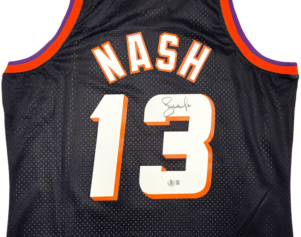 Phoenix Suns Steve Nash Autographed Black Authentic Mitchell & Ness 1996-97 Hardwood Classic Swingman Jersey Size L Beckett BAS Witness Stock #233677