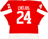 Detroit Red Wings Chris Chelios Autographed Red Jersey Beckett BAS Witness Stock #233382