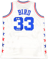 Boston Celtics Larry Bird Autographed White All Star Jersey Beckett BAS Witness Stock #233366