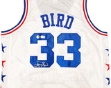 Boston Celtics Larry Bird Autographed White All Star Jersey Beckett BAS Witness Stock #233366