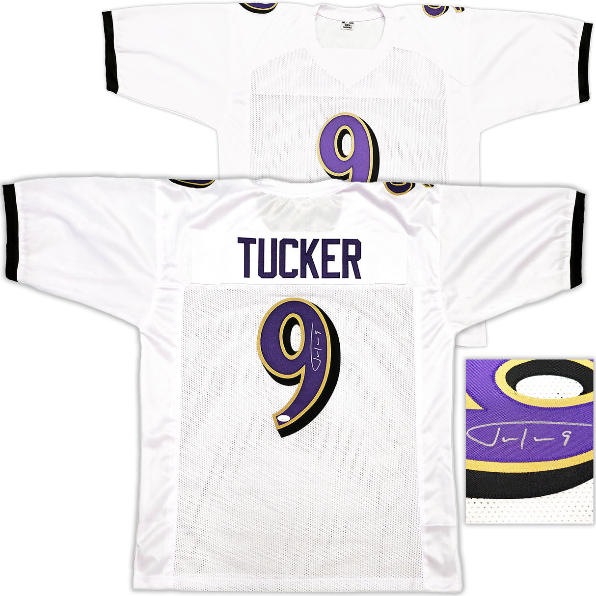 Baltimore Ravens Justin Tucker Autographed White Jersey JSA Stock #232738