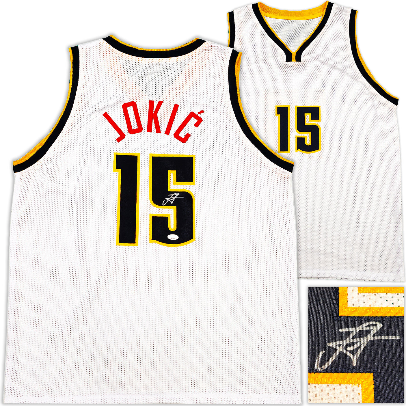 Denver Nuggets Nikola Jokic Autographed White Jersey JSA Stock #232743