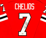 Chicago Blackhawks Chris Chelios Autographed Red Jersey Beckett BAS Witness Stock #233383