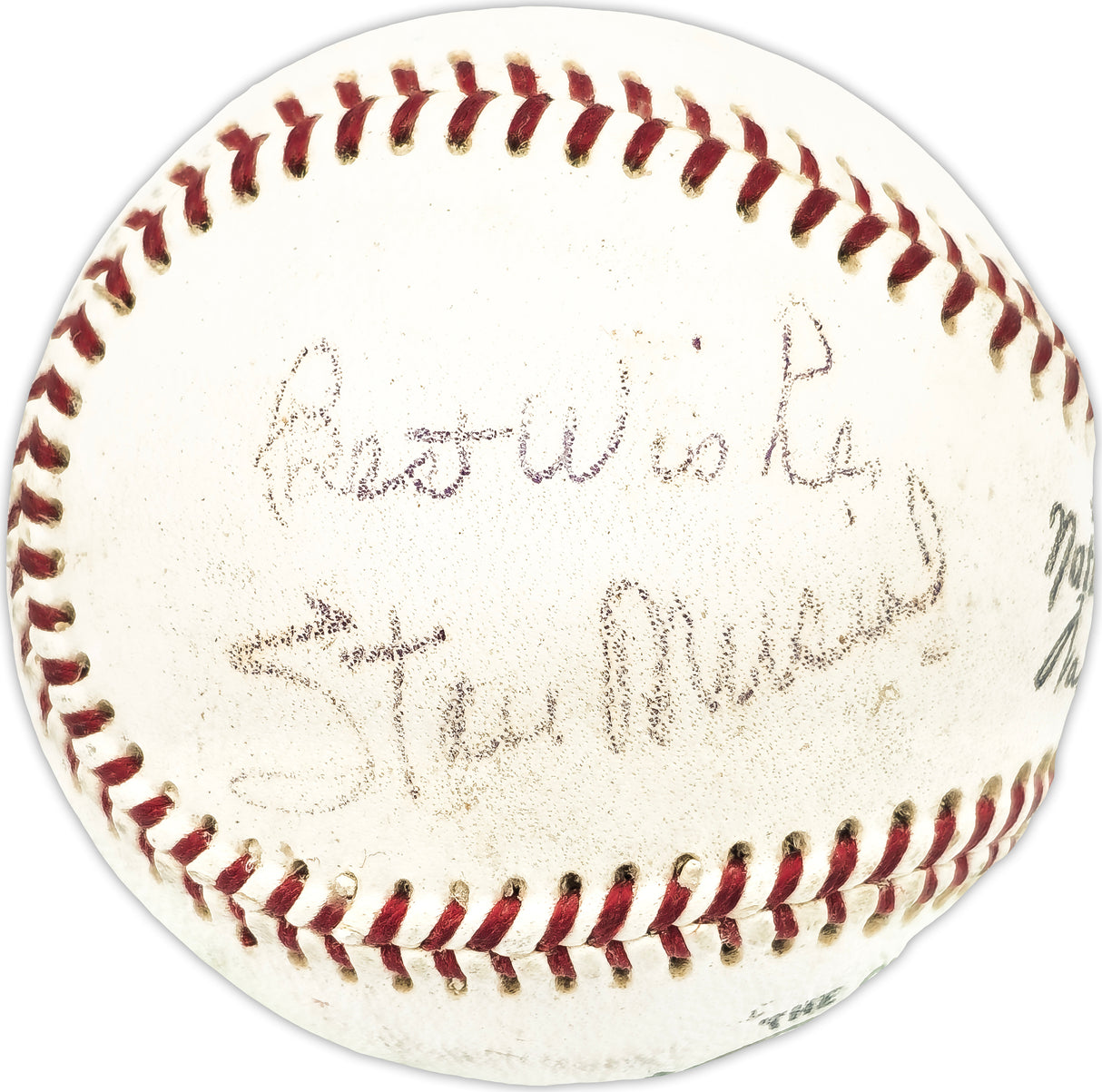 Stan Musial Autographed Official Giles NL Baseball St. Louis Cardinals "Best Wishes" Vintage Playing Days Signature Beckett BAS QR #BN13299