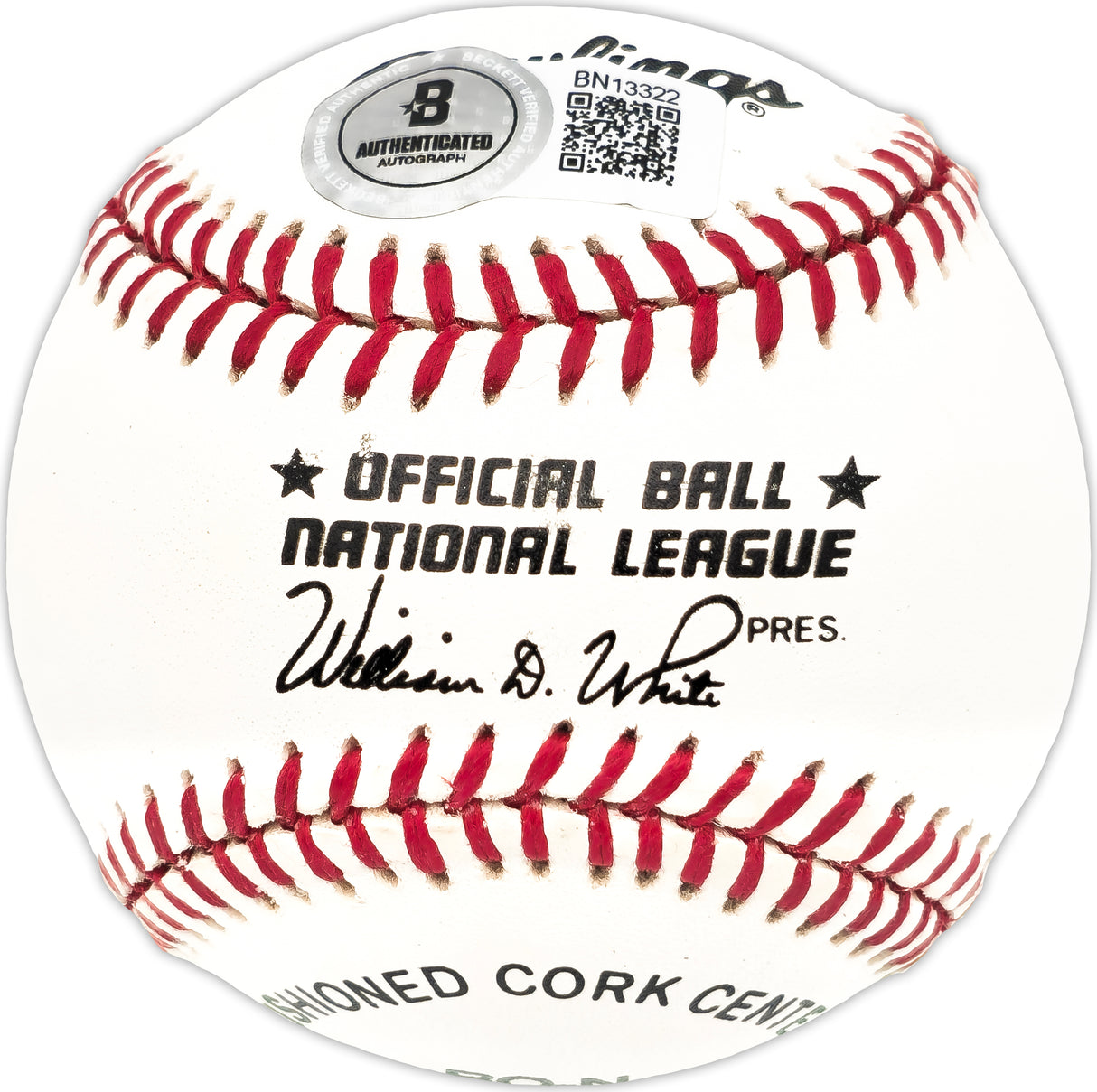 Eric Karros Autographed Official NL Baseball Los Angeles Dodgers Beckett BAS QR #BN13322