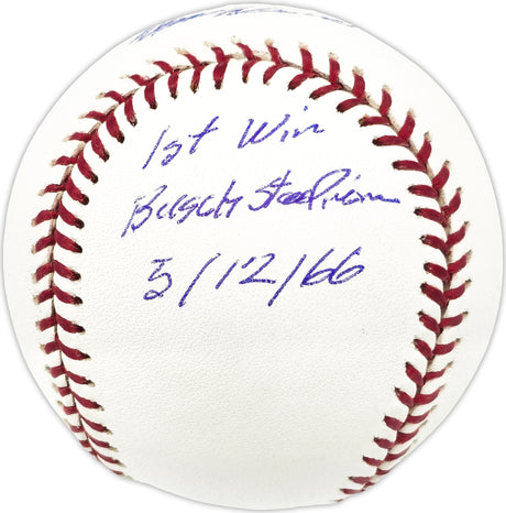 Don Dennis Autographed Official MLB Baseball St. Louis Cardinals "1st Win Busch Stadium 5/12/66" Beckett BAS QR #BN13219