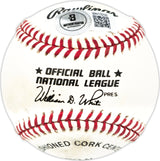 Ed Albosta Autographed Official NL Baseball Brooklyn Dodgers Beckett BAS QR #BN13235