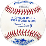 Al Lopez Autographed Official 1991 World Series Logo MLB Baseball Chicago White Sox "HOF 77" JSA #DD50185