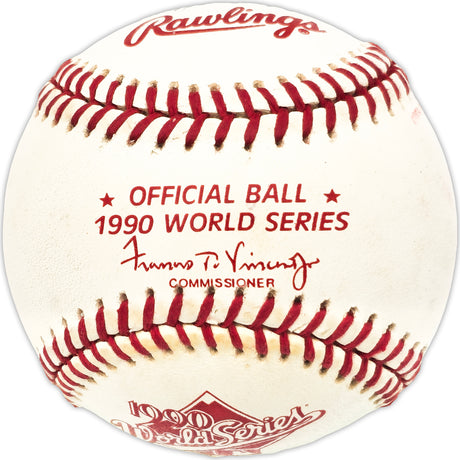 Bob Lemon Autographed Official 1990 World Series Logo MLB Baseball Cleveland Indians, New York Yankees "HOF 76" JSA #DD61282