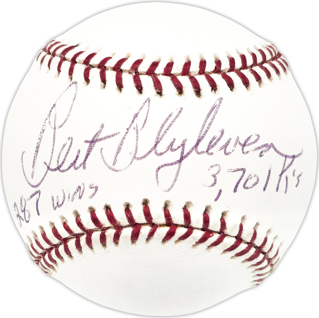 Bert Blyleven Autographed Official MLB Baseball Minnesota Twins "287 Wins, 3,701 K's" JSA #KK80556