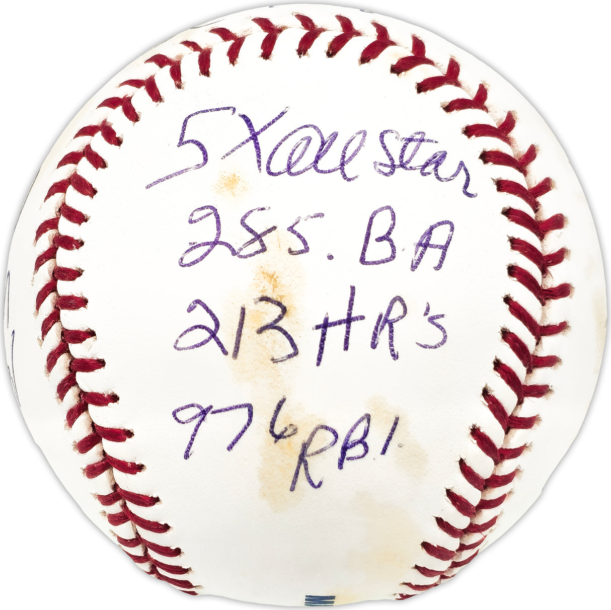 Andy Pafko Autographed Official MLB Baseball Atlanta Braves, Los Angeles Dodgers Statball With 7 Stats JSA #JJ83207