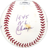 Andy Pafko Autographed Official MLB Baseball Atlanta Braves, Los Angeles Dodgers Statball With 7 Stats JSA #JJ83207