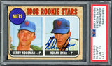 Nolan Ryan Autographed 1968 Topps Rookie Card #177 New York Mets PSA 6 Auto Grade Gem Mint 10 PSA/DNA #64992670