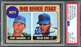 Nolan Ryan Autographed 1968 Topps Rookie Card #177 New York Mets PSA 6 Auto Grade Gem Mint 10 PSA/DNA #64992666