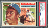 Hank Aaron Autographed 1956 Topps Card #31 Milwaukee Braves Vintage 1950's Signature PSA/DNA #79601531