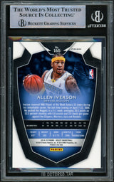 Allen Iverson Autographed 2014-15 Select Prizms Silver Card #165 Denver Nuggets Beckett BAS Witnessed #16563072