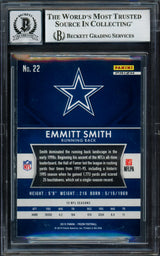 Emmitt Smith Autographed 2015 Panini Prizm Prizms Red White & Blue Card #22 Dallas Cowboys Auto Grade Gem Mint 10 Beckett BAS #16890434