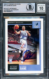 Desmond Bane Autographed 2020-21 Panini Chronicles Score Rookie Card #615 Memphis Grizzlies Auto Grade Gem Mint 10 Beckett BAS Witnessed #16626271