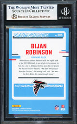 Bijan Robinson Autographed 2023 Donruss Rated Rookie Card #305 Atlanta Falcons Beckett BAS Stock #233951