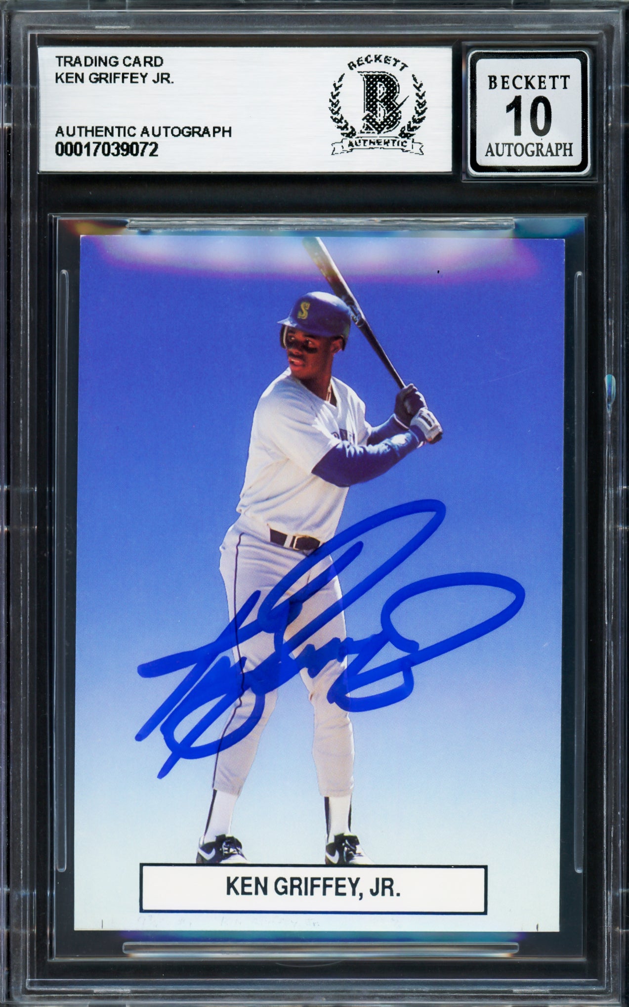 Ken Griffey Jr. Autographed 1989 Premier Player Rookie Card #2 Seattle Mariners Auto Grade Gem Mint 10 Beckett BAS Stock #233976