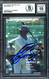 Ken Griffey Jr. Autographed 1989 Rookies Superstars Rookie Card #2 Seattle Mariners Auto Grade Gem Mint 10 Beckett BAS Stock #233978